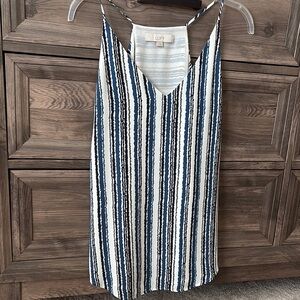 LOFT Blue and White Striped Camisole